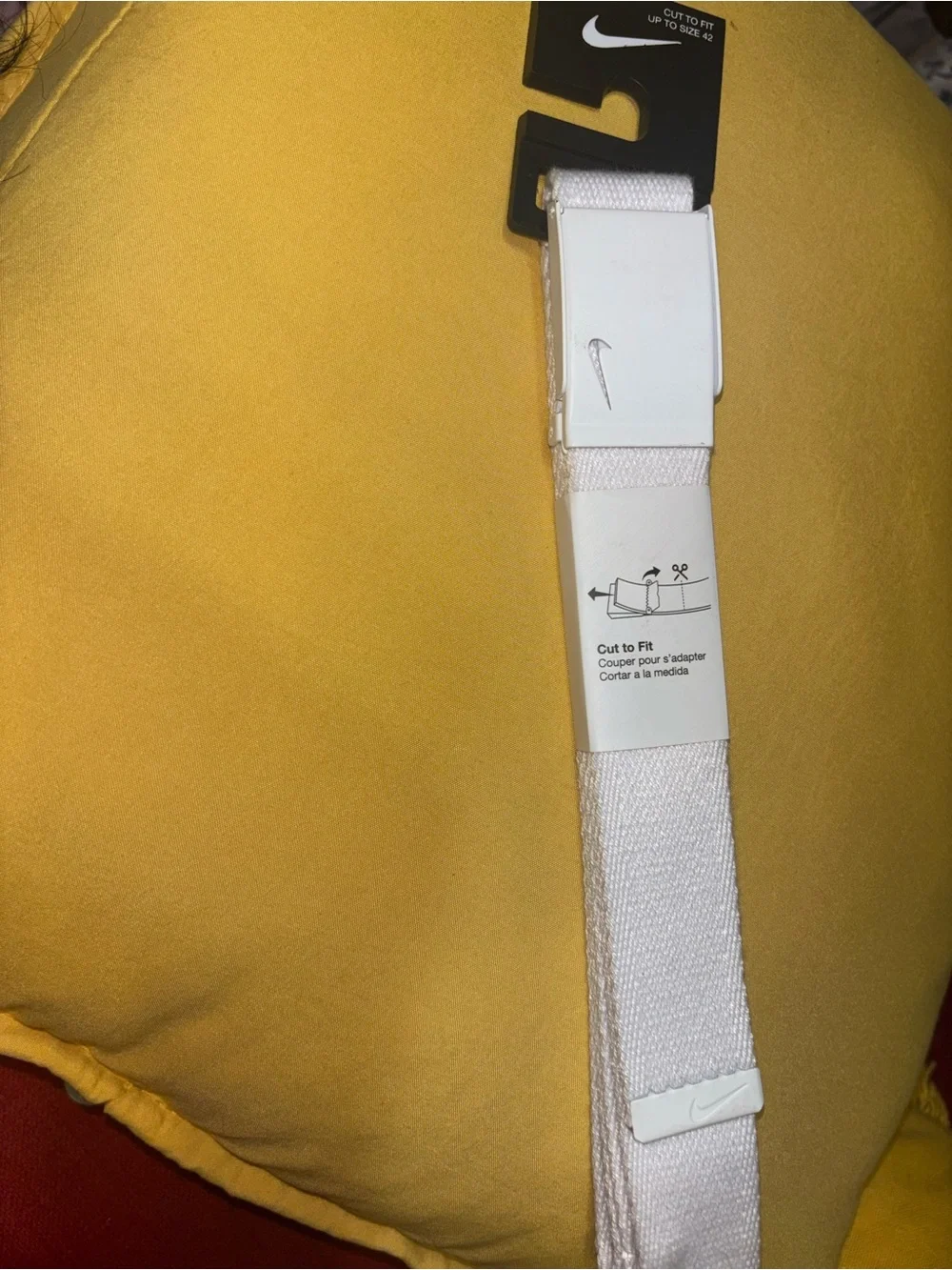 Nike White Belt Adjustable Wearable Cotton with metal buckle, Brand New